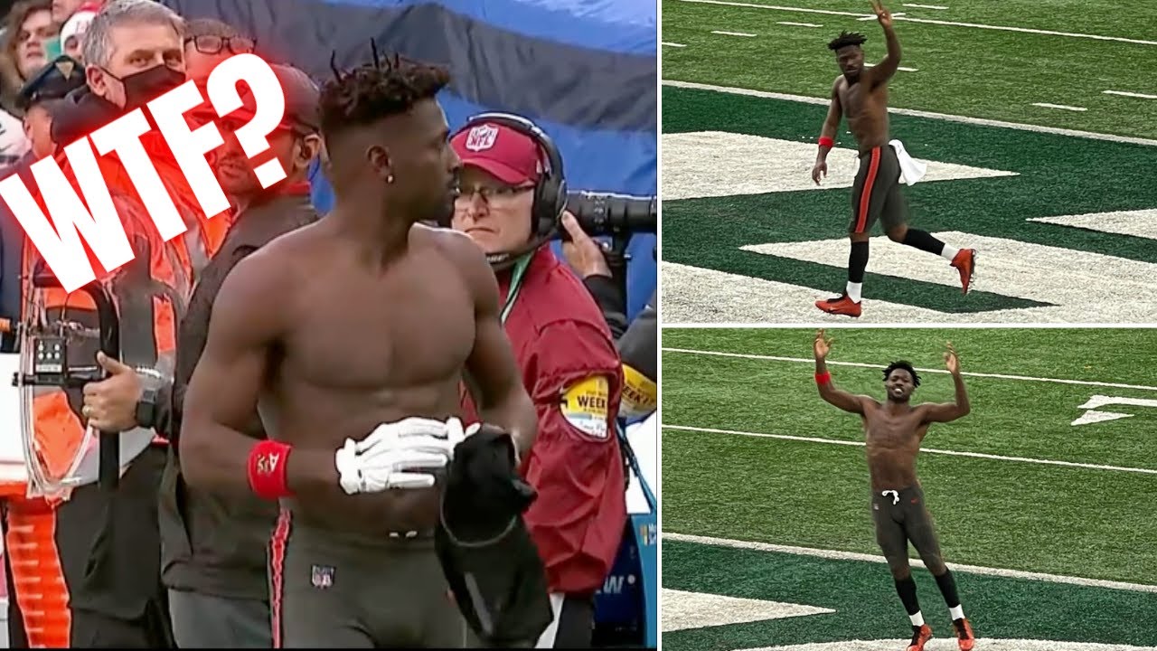 Antonio Brown Has A MELTDOWN! | Rips Jersey Off, Walks Off Field Shirtless During Tampa Bay Game